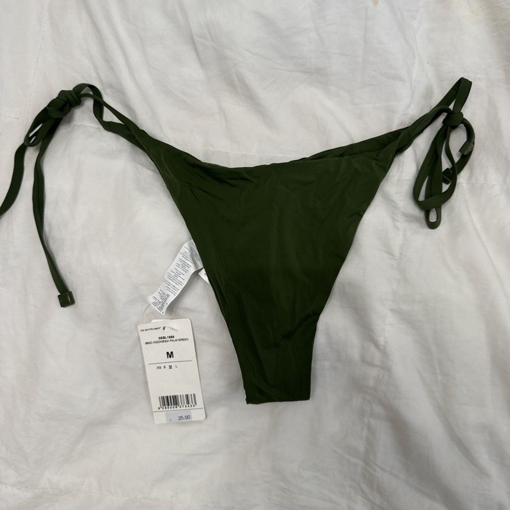 Green Tie-Side Bikini Bottom